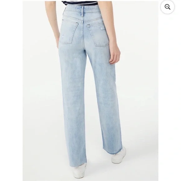 FREE ASSEMBLY Super High Rise Straight Jean Light Wash Women’s Jeans 10 - Picture 4 of 16